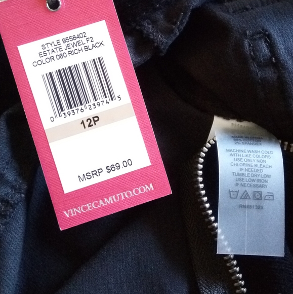 Vince Camuto Black Corduroy Zip Front Skirt 12P - Picture 5 of 6